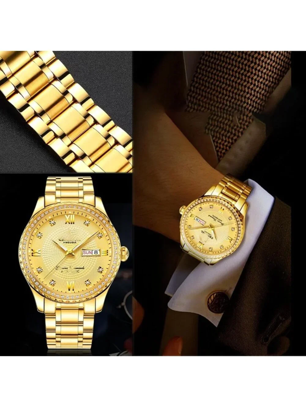 Universal Stainless Steel Watch Band - 14mm to 24mm Adjustable Metal Strap for